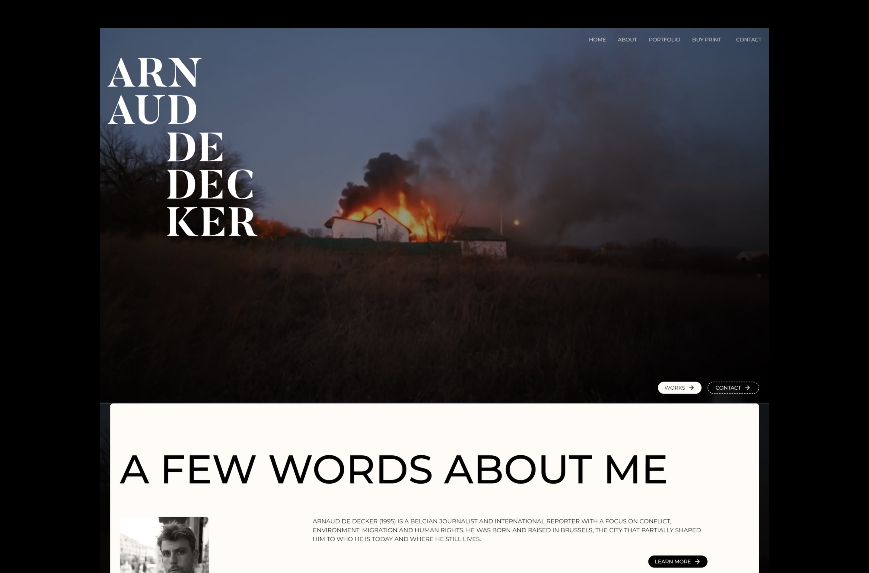 web development, photography portfolio for Arnaud De Decker